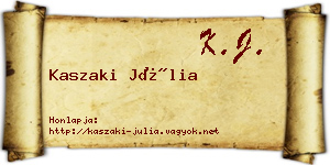 Kaszaki Júlia névjegykártya